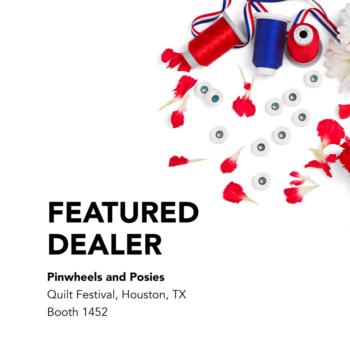 habanddash's tweet image. Pinwheels and Posies will be at Quilt Festival selling a variety of Glide and Magna-Glide Delights. Be sure to stop by booth 1452 to check it out. 
#FilTecThread #HabandDash