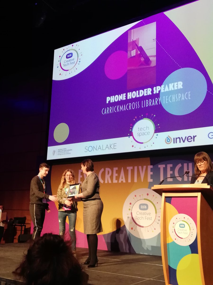 We have a WINNER! Congratulations Tadhg &amp; Ella on your winning design which was designed and 3DPrinted at our library Techspace!!! #esbctf