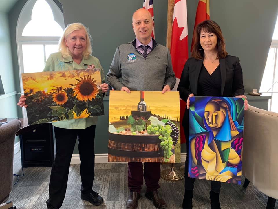 MitchPanciuk's tweet photo. I met with Carol Feeney &amp; Lisa Hatley this morning to speak about the City’s future plans for arts &amp; culture. Lisa is the founder/CEO of “Off the Wall On the Fence” - art that aims to elevate outdoor spaces. The pieces are durable, weatherproof &amp; guaranteed to last for 5+ years. https://t.co/yRvAcGCSZn