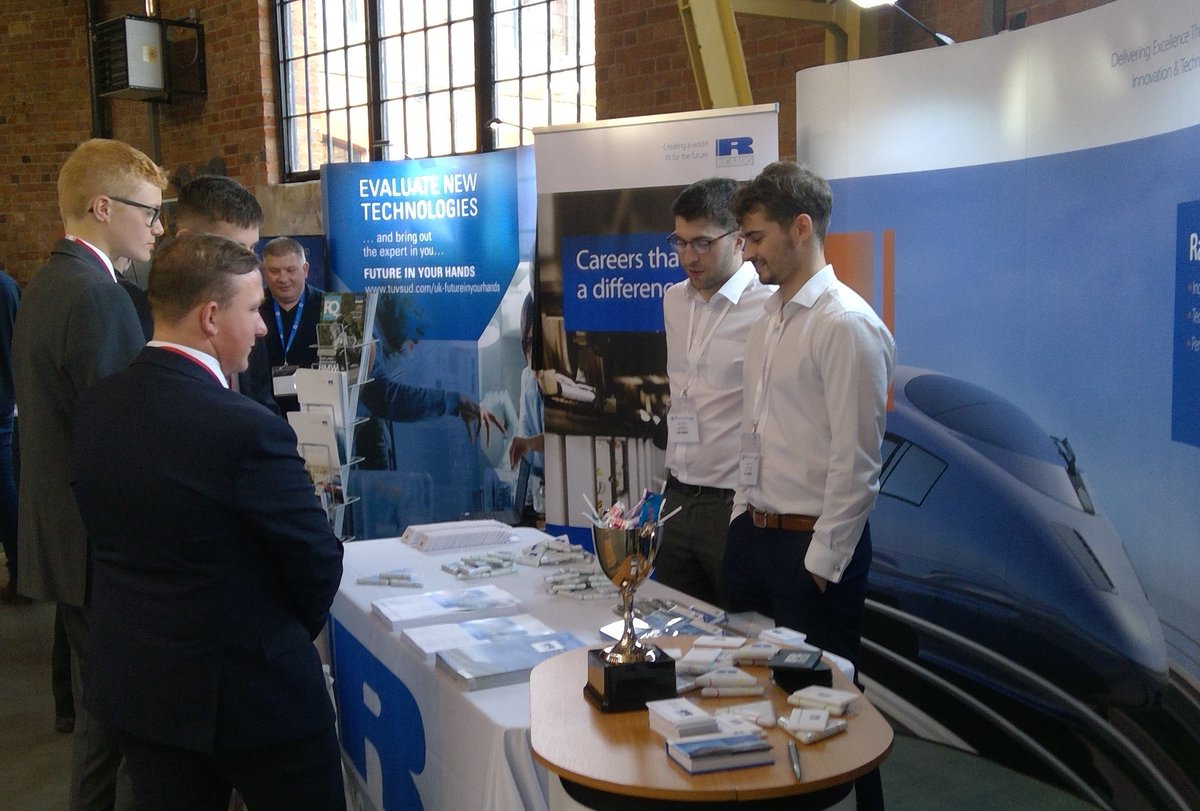 Lots of careers advice for pupils at the Apprentice Engineer Show in Derby today...and a chance to try out their F1 racing skills! #aReptonStory