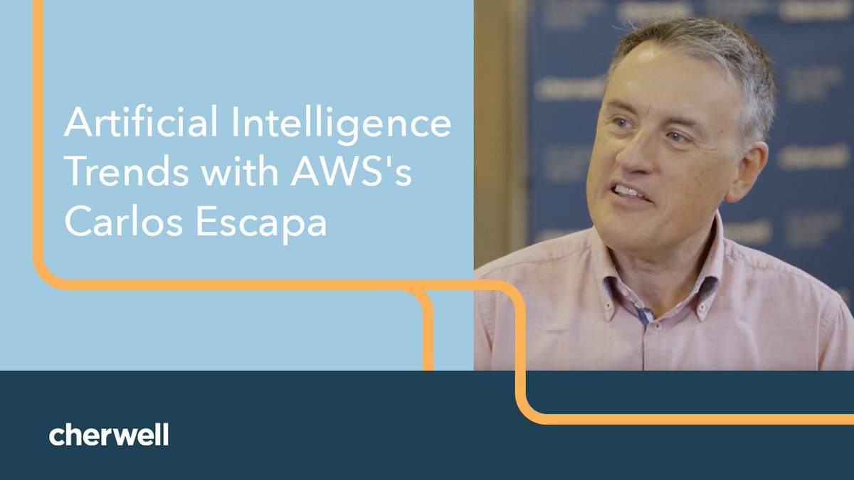 Cherwell's tweet photo. “#AI remains an aspirational term, it inspires us to make a machine that simulates the connective processes that humans have, but frankly we are in the very early stage,” - Carlos Escapa of @AWS.  Watch Now: https://t.co/Z0opoxv60c. 🤖 
#artificialintelligence @AWS_Partners. https://t.co/bF9G9rZWP3