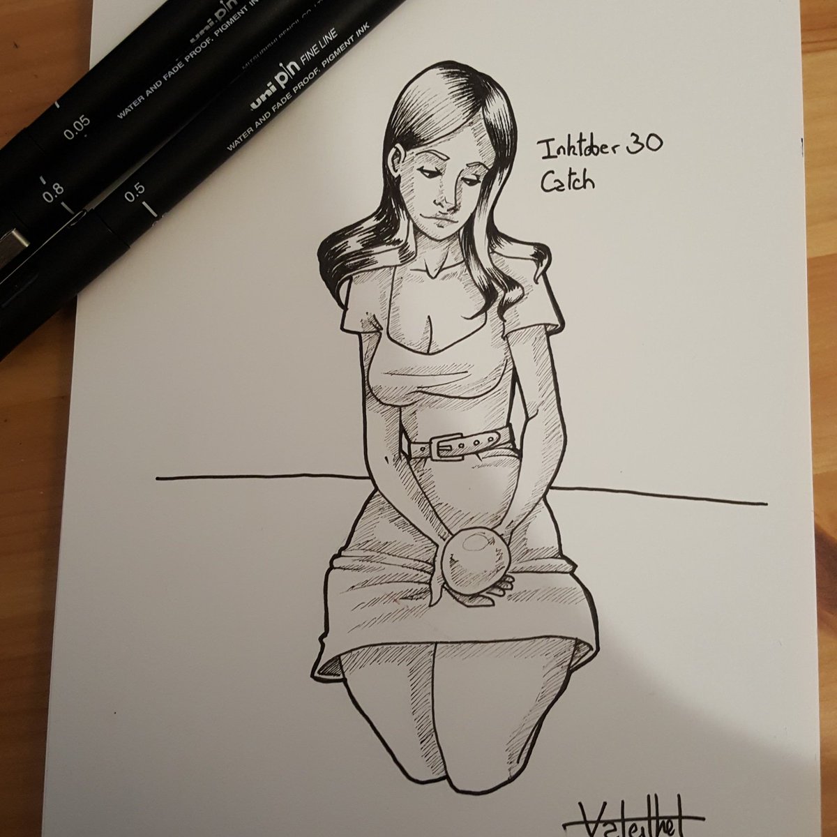 Valeithel's tweet photo. Inktober jour 30 : #catch
#inktober #inktober2019 #attraper #magic #traditionalart #pinup #blackandwhite https://t.co/7uqaFRvE3o