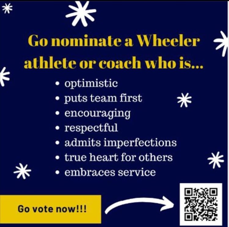 whsmarketing (@whs_marketing) on Twitter photo Wheeler Positive Athlete - Spread the word & nominate someone with a positive attitude!! QR Code for nominations thru Nov 8th. <a href="/Wheeler_High/">Wheeler High School</a> <a href="/WheelerHigh_BB/">Wheeler HS Baseball</a> <a href="/WHSFootball_/">Wheeler Wildcats Football</a> <a href="/WheelerCheer/">WHS Cheerleaders</a> <a href="/WheelerBoysLax/">Wheeler Lacrosse</a> <a href="/runwheelerxc/">Wheeler XC</a> <a href="/trackwheeler/">Wheeler Track&Field</a> Wheeler Positive Athlete - Spread the word & nominate someone with a positive attitude!! QR Code for nominations thru Nov 8th. <a href="/Wheeler_High/">Wheeler High School</a> <a href="/WheelerHigh_BB/">Wheeler HS Baseball</a> <a href="/WHSFootball_/">Wheeler Wildcats Football</a> <a href="/WheelerCheer/">WHS Cheerleaders</a> <a href="/WheelerBoysLax/">Wheeler Lacrosse</a> <a href="/runwheelerxc/">Wheeler XC</a> <a href="/trackwheeler/">Wheeler Track&Field</a>