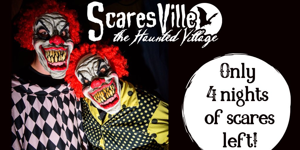 Don't miss out on the best scares in the East! 
Less than a week of Scaresville left - ends 2nd Nov.  
Book now or miss out on the award winning scare event everyone's raving about!
#scaresville #scareattraction #halloween #spookyseason #suffolk #essex #nightoutsuffolk #horror
