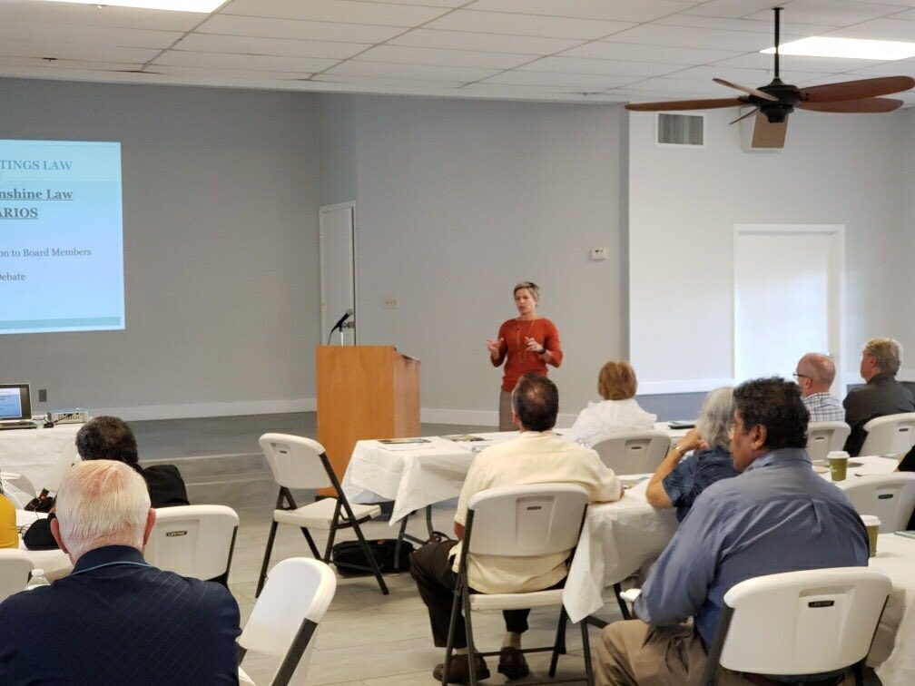 pbcloc's tweet photo. The Palm Beach County League of Cities, in conjunction with the Florida League of Cities started their first hour of the State mandated 4 hour Ethics Training at the Lantana Recreation Center at 8 am with Christy Goddeau Esq. presenting Public Meetings Law. #welivelocal https://t.co/ThTGV9dAHd