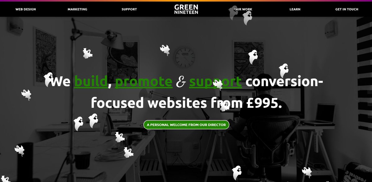 green19creative's tweet image. Our home page is suitably scary for tomorrow! 👻👻👻

green19.co.uk

@MatD_Green19 #WorcestershireHour #Halloween 🎃
