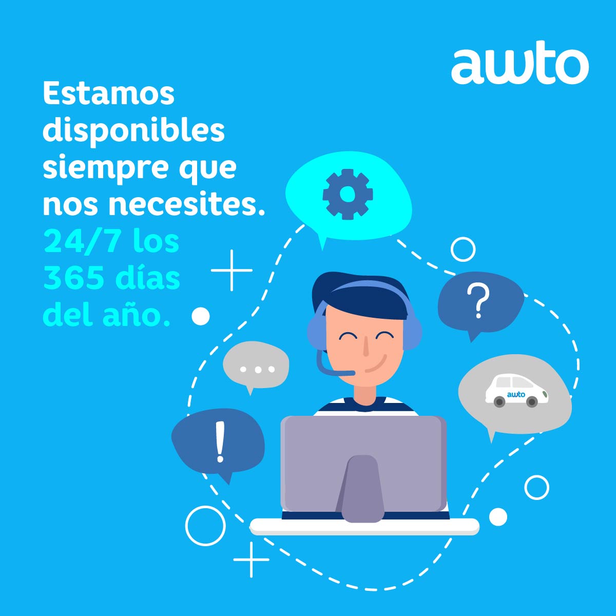 Awtoar's tweet image. Siempre que tengas alguna duda o consulta, podés contar con nuestro call center. Disponible 24/7 para asistirte en lo que precises. Te atenderemos para que vivas la mejor experiencia de Awto. ¡Awto nunca duerme!

#carsharing #awto #moveteinteligente #callcenter #pensamosentodo
