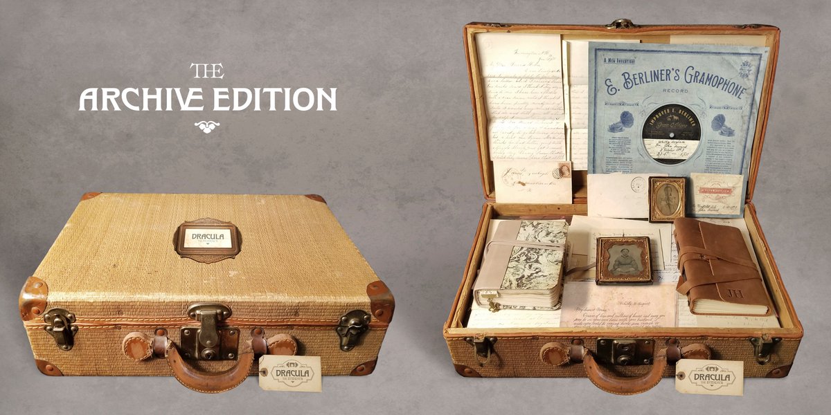 Headcase_Design's tweet image. This is a @kickstarter we’re designing: #Dracula as an interactive experience told via letters, maps, records &amp;amp; more. Gratefully, we’ve reached our goal! These are early comps—design will evolve, lots more included than what’s seen here. #printisundead
kickstarter.com/projects/beehi…