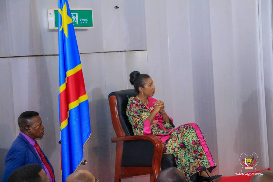 AssNatRdcNews's tweet photo. La Pdte de l'Ass Nat,  @JeanineMabunda, représente le Chef de l'État @fatshi13 à l'audience solennelle et publique de la 1ère rentrée judiciaire du Conseil d'État, ce mercredi 30. 10.2019. Cette cérémonie eu pour cadre choisi la salle de conférence du Min des Affaires Étrangères. https://t.co/XaiI8bi4k6