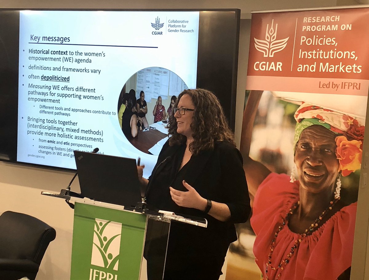 Jennifer Twyman <a href="/CIAT_/">CIAT</a>: It’s critical to position #womensempowerment in #agriculture in relation to other aspects of women’s lives; agriculture itself may not be empowering for women.