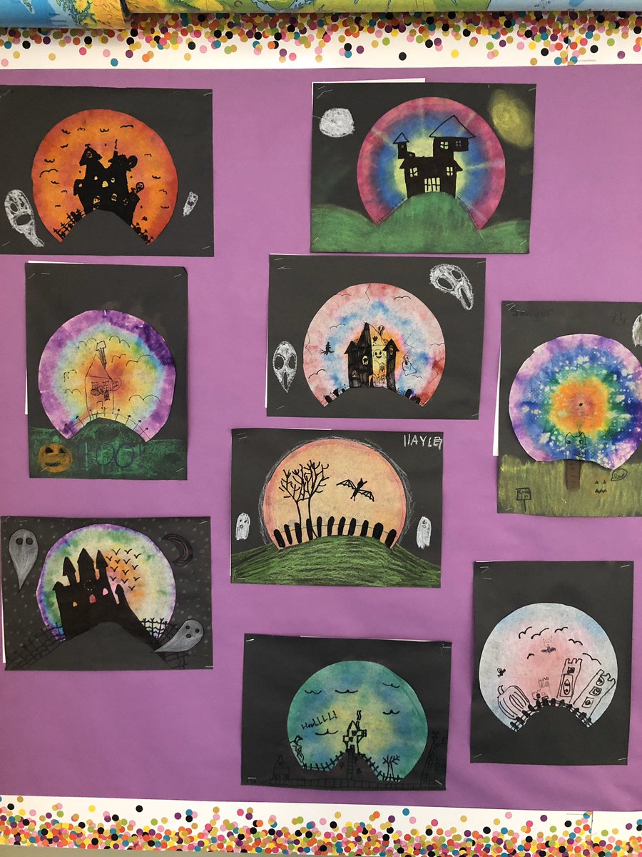 mshildebrandSMS's tweet photo. Halloween spirit in 5D @NMSHanover spooky sillhouettes and haunted houses for sale! #halloween #art #writing #middleschool #gradefive https://t.co/9KL2sLe6kT