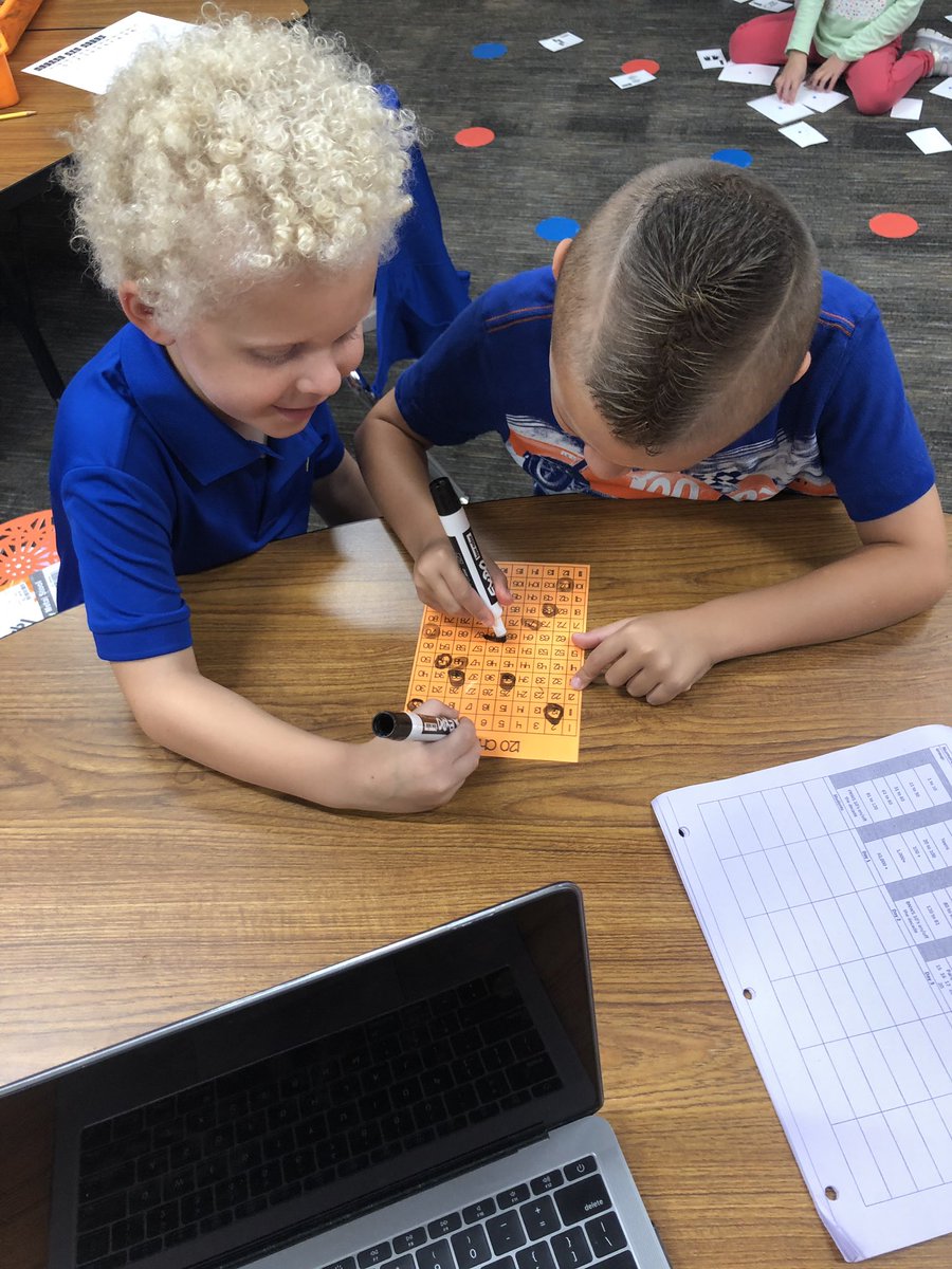 Today we’re comparing numbers, noticing patterns, and counting using our 120s chart at the math small group table!! #MJEjags #MJEmath <a href="/MJEKinder/">MJE Kindergarten</a>