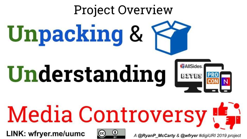 wfryer's tweet photo. My 6th graders started 4 part lesson "Unpacking & Understanding Media Controversy" today! https://t.co/kqDG5SdBGm
This is the #MediaLit #MediaLiteracy lesson @RyanP_McCarty & I created last summer at #digiURL - Conversations so far have been good. Working on topic selection 1st https://t.co/ynsA64LA7K