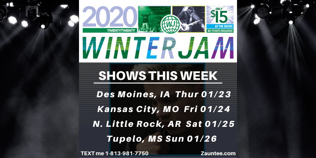 Zauntee's tweet photo. THIS WEEK!
Des Moines, IA Thur 01/23
Kansas City, MO Fri 01/24
N. Little Rock, AR Sat 01/25
Tupelo, MS, Sun 01/26
TEXT me📲1-813-981-7750 so we can meet up at #WinterJam or tap here📲==>> https://t.co/mHTyH4dSrv <<== 👀🥶🛡🛡🛡#ZealotGang all day! #LiveTheRevolution #ZealotWay https://t.co/NoIL7DMyNn