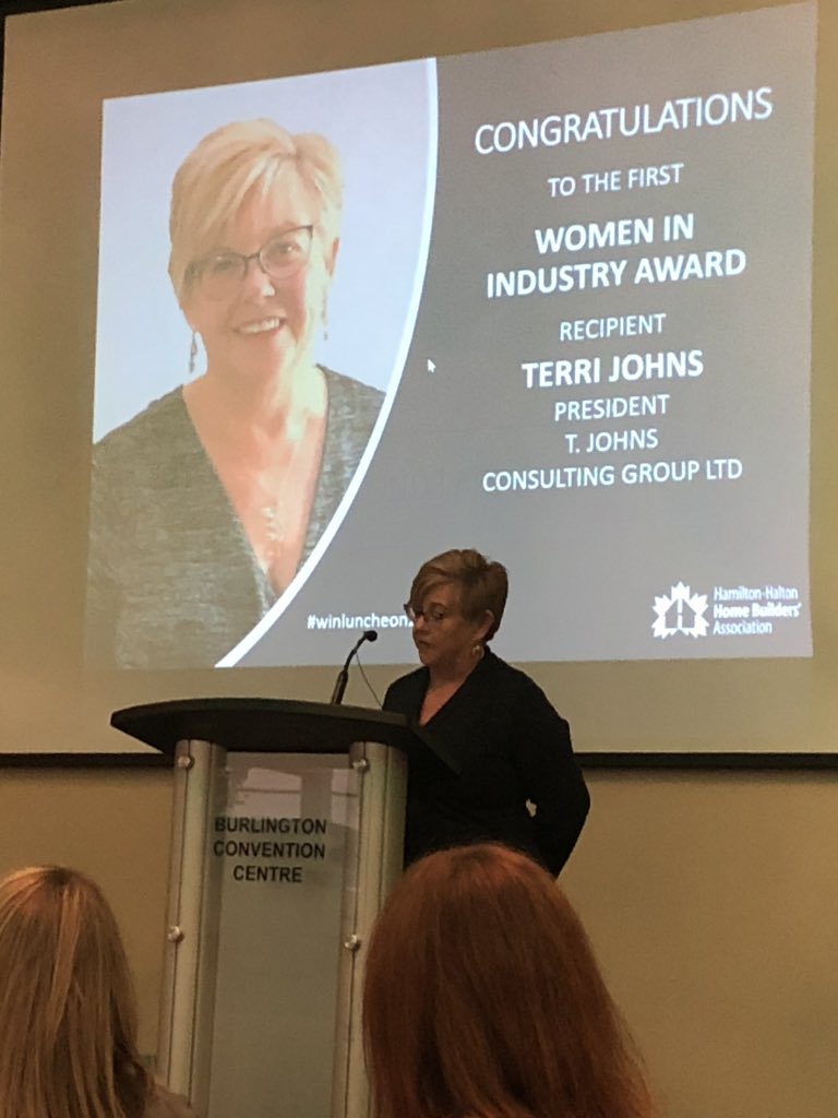 Winner of the first @HHHBAOfficial Women in Industry award, Terri Johns of @tjohns_group: “equality only exists when there is equal opportunity.” #WinLuncheon2019 #OwnYourSuccess