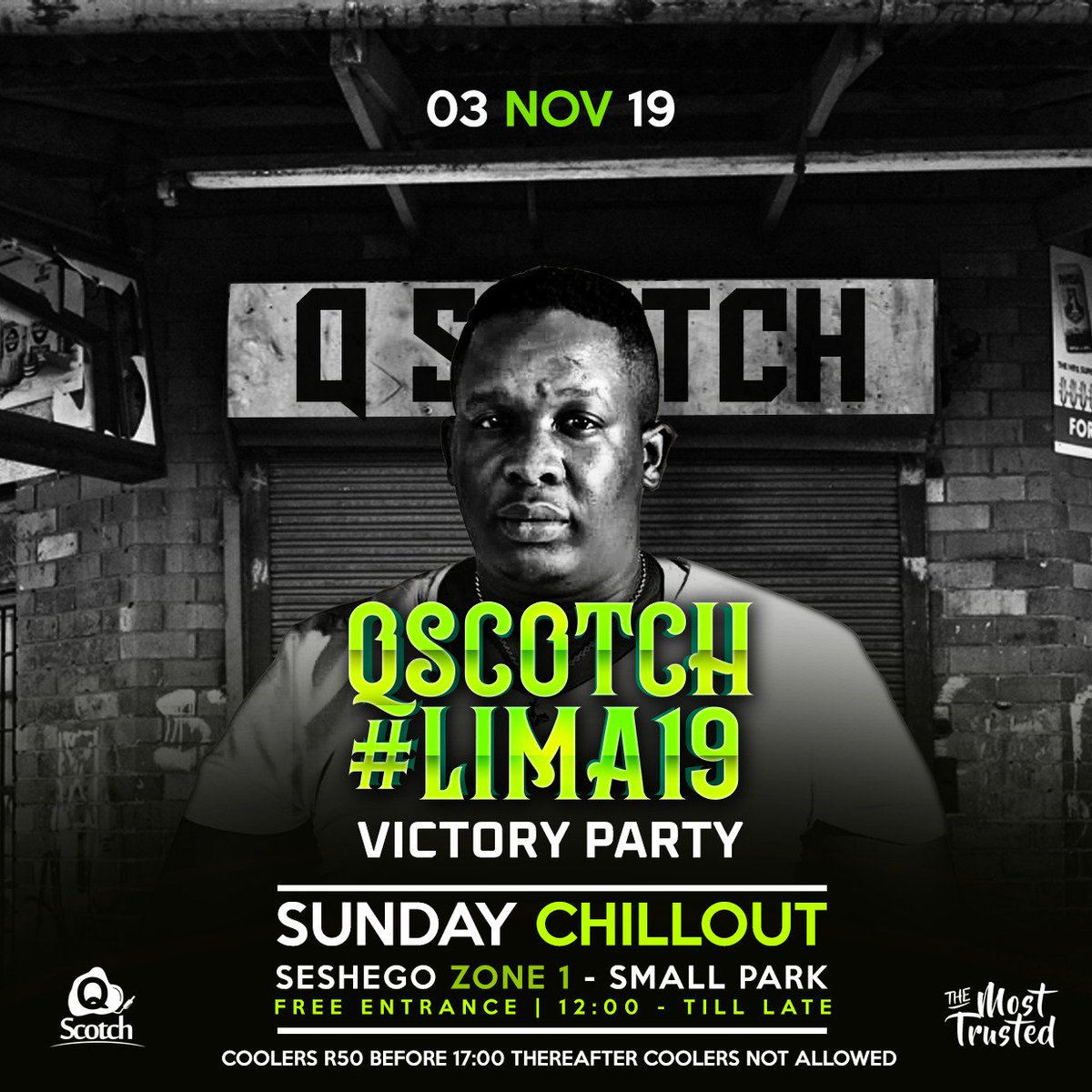 qscotch_'s tweet photo. The Official Celebration !!! Come join us this Sunday 03 November 2019. Seshego Zone 1 Small Park. Free Entrance. 12:00 till late.
#2xAwardwinningDJ
#LIMA19BestMaleDjWinner
#TheMostTrusted
#Mayor
🎉🎊🎉🎊🕺🏽🕺🏽🕺🏽🕺🏽 https://t.co/Das9Kg6ASD
