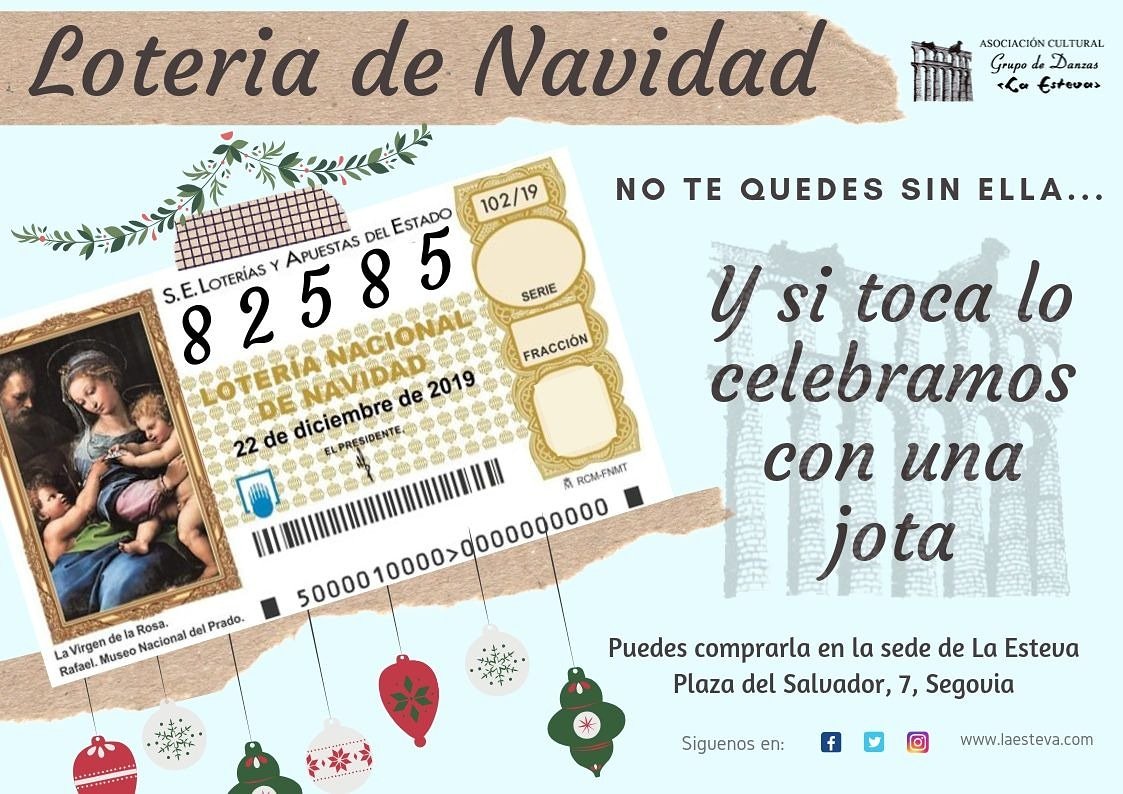Ya se acercan las fiestas de Navidad y desde La Esteva hemos preparado una porra para sortear una cesta, con diferentes productos, y participaciones de 5€ de lotería. Más información en Facebook y laesteva.es