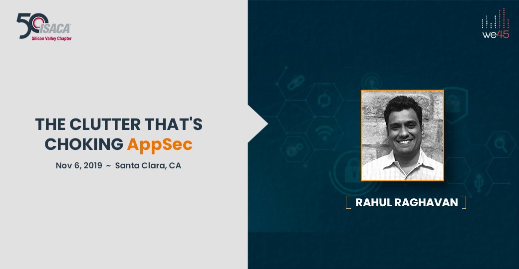 we45's tweet photo. Come join us at the @ISACANews Silicon Valley Conference on the 6th of Nov where we'll be speaking about what is going wrong with application security and how to fix it. Know more at https://t.co/BGzjTmz4c7 #ISACASV https://t.co/Ku6GhKOfoC