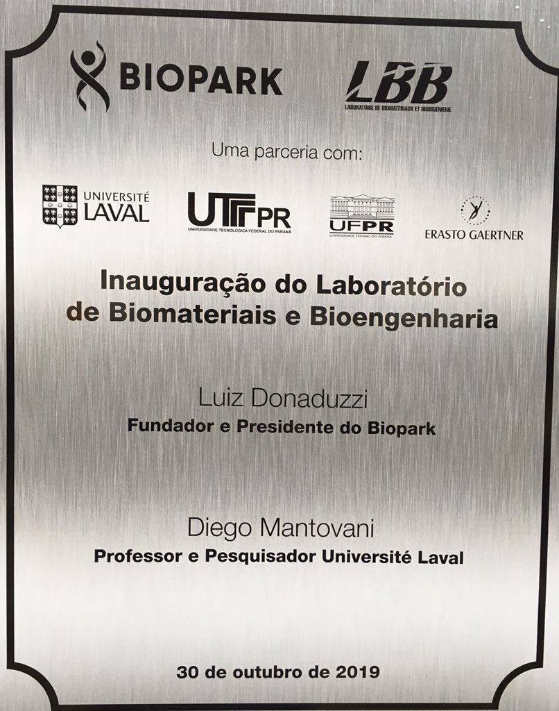 MHBeland's tweet photo. It has been a great honour participating to the inauguration of the Biomaterial and Bioengineering Laboratory in Toledo. A great 🇧🇷🇨🇦 STI partnership between @biopark_ @universitelaval @ufpr, utfpr and hospital Erasto Gartner. https://t.co/p4tRpuqdCr