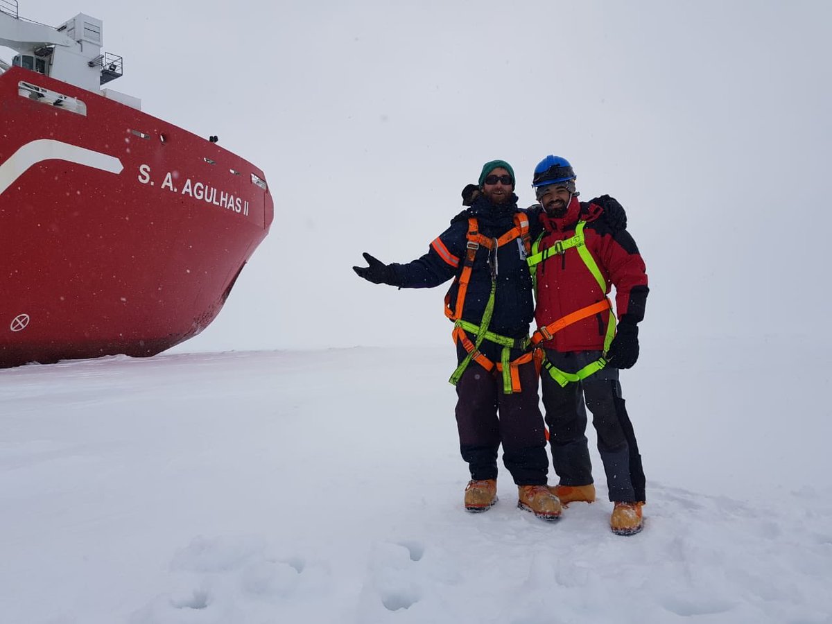 NisotopesUCT's tweet photo. @UCT_Research students sciencing in the frozen south (sometimes) aboard the magnificent SA Agulhas II. @KatyeAltieri @SCALExperiment @NRF_News @Antarcticlegacy @SinaWallschuss @ParrottRuan @ShantelleSmith_ @LStirnimann https://t.co/KVDcr040Xj