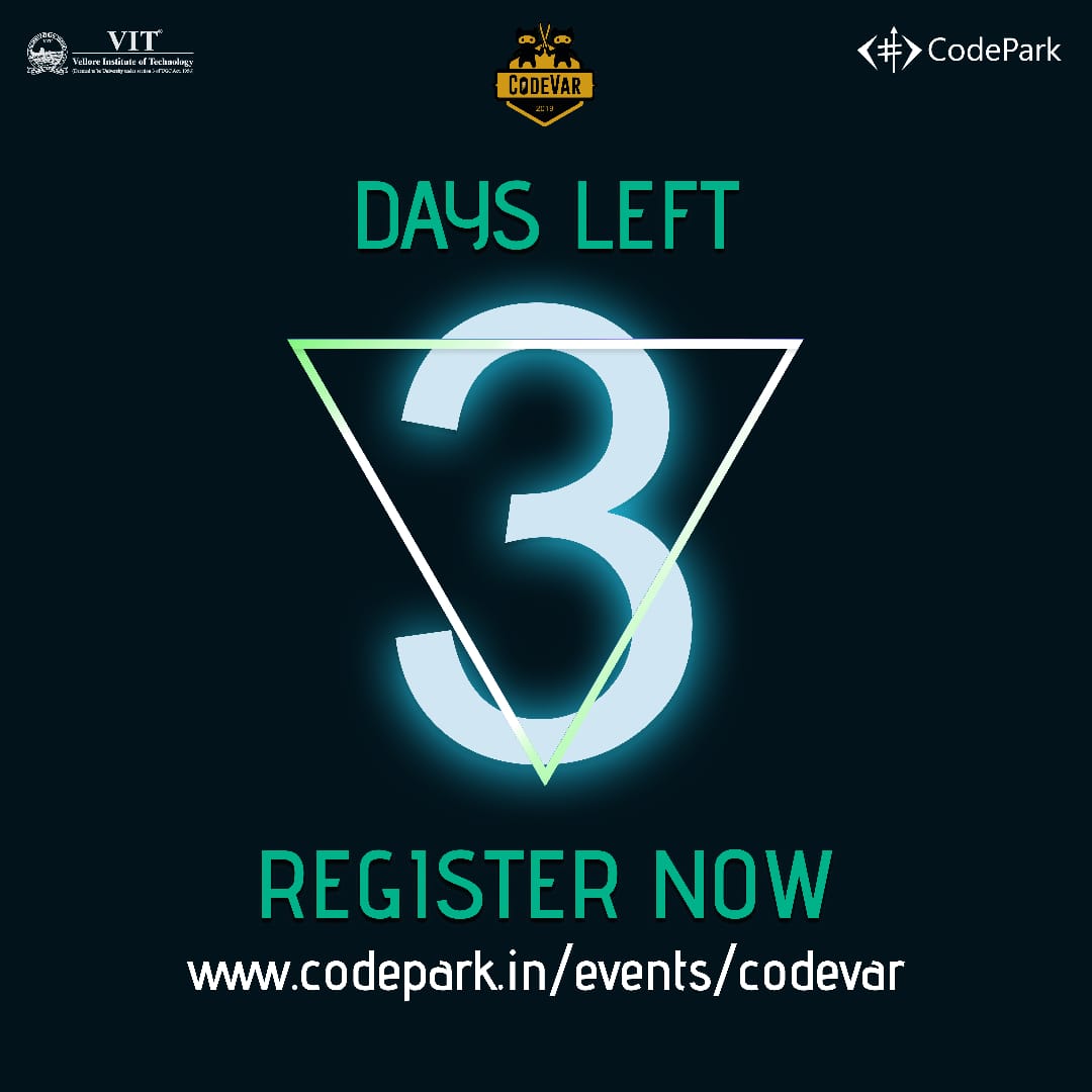 CodePark_in's tweet image. EAT.
CODE.
REPEAT.
The only three-word rule you need to follow.
Yes, we are counting down from three.
Intrigued?
SO ARE WE!
Register now -
codepark.in/events/codevar
#CodePark #CodeVar #Programmer