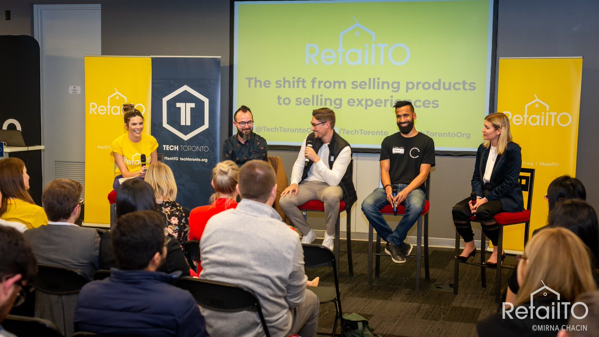 TechTO's tweet photo. Thank you to everyone who came out to @rangleio for #RetailTO and to our speakers: @TanayDelima of @clearbanc; @kellypigeon1 of @dresst2; Sean Claessen of @createabond and Stefano Cerone of Tattle Wellness. Stop by our Facebook page for all the photos by @mirloy https://t.co/iBj5iiCgmi