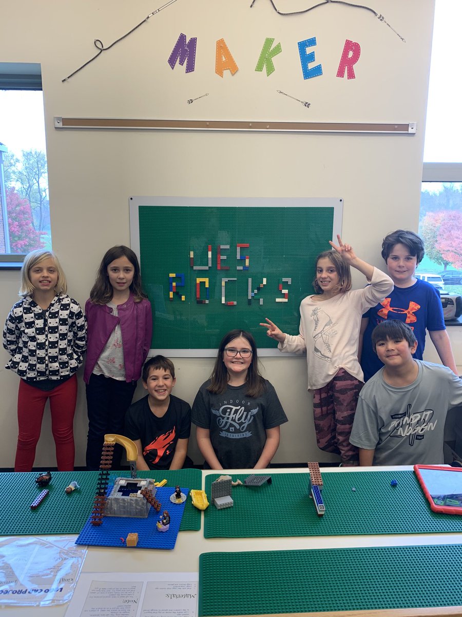 UESLibrary's tweet image. Students love the new LEGO wall in makerspace. ⁦@UESPrincipal⁩