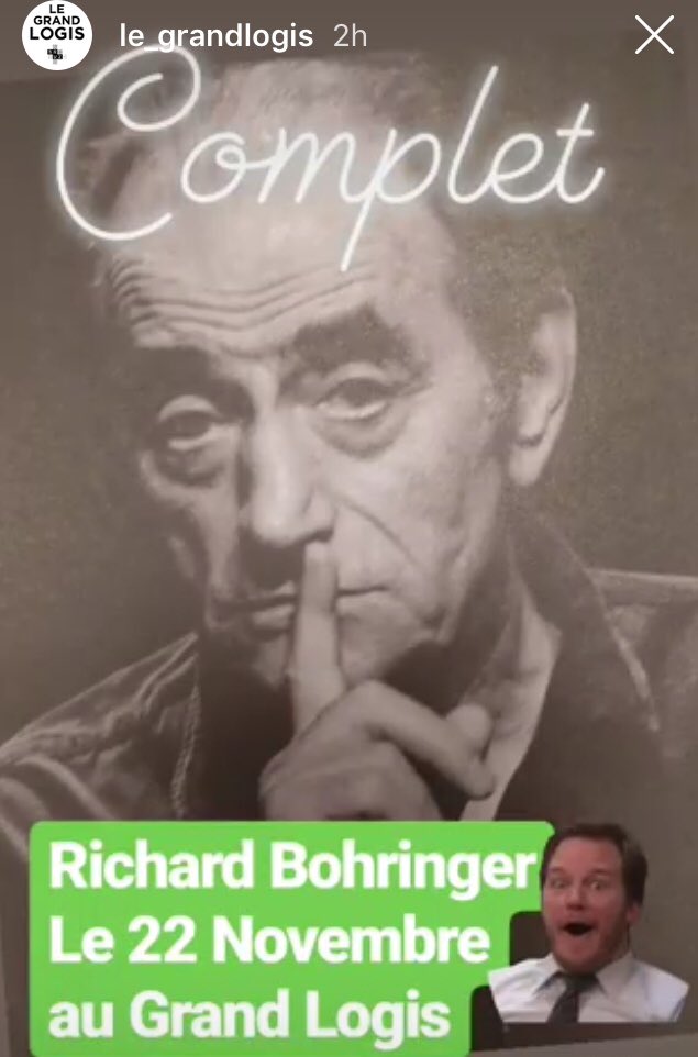 Le 22 novembre prochain, Richard Bohringer jouera à guichet fermé #complet #seulenscène #monstresacré