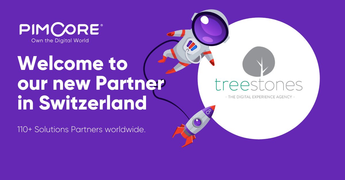 pimcore's tweet image. We welcome Tree Stones,The Digital Experience Agency, from Switzerland as our latest partner. #PimcorePartner