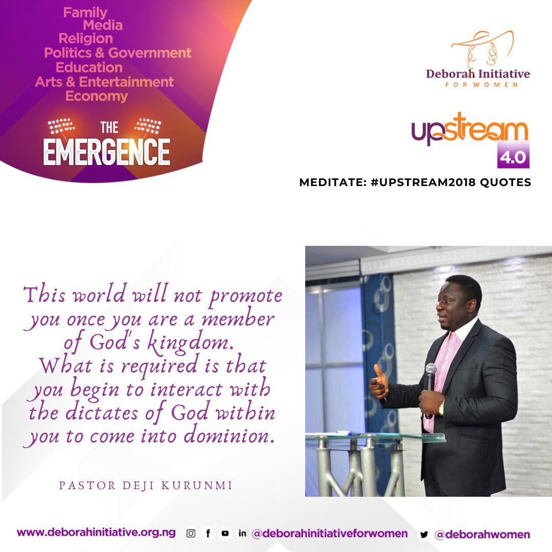deborahwomen's tweet image. Sitting there wondering what it is you desire the most for 2020?

Looking to get the blueprints to shape the remaining part of the year and usher you powerfully into the new year?

#UPSTREAM2019
#TheEmergence
#NotJustAnotherMeeting

*Register NOW*

deborahinitiative.org.ng/upstream-2019/