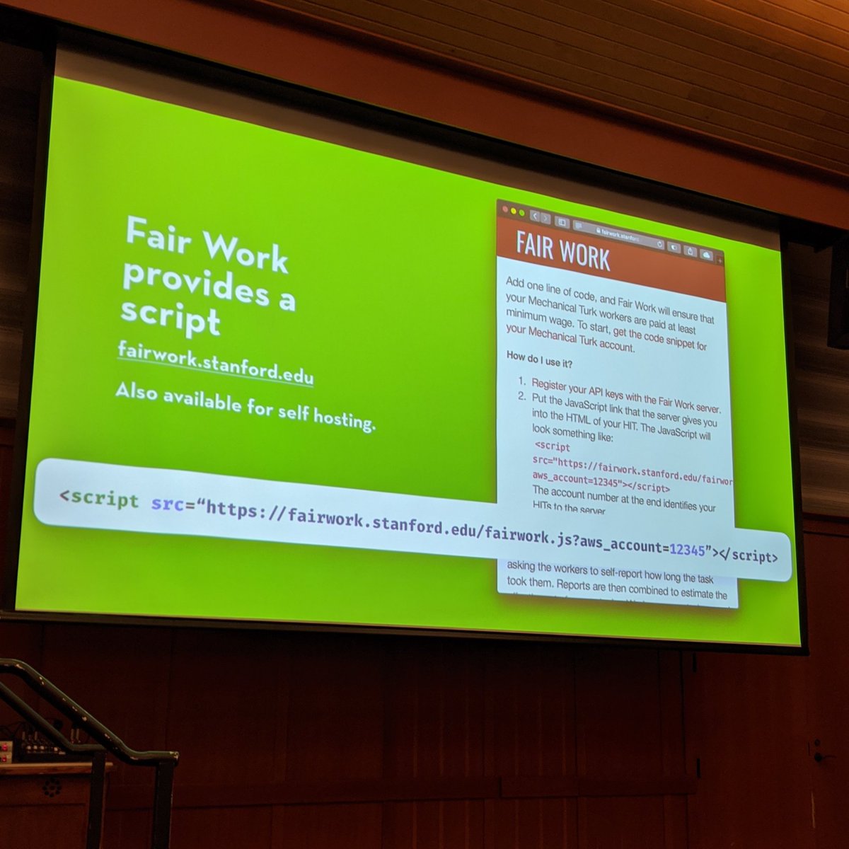laroyo's tweet image. Fair Work: Crowd Work Minimum Wage with One Line of Code (#honorable #mention) Mark Whiting, Grant Hugh and @msbernst @Stanford @hcomp_conf #HCOMP2019 @RealAAAI