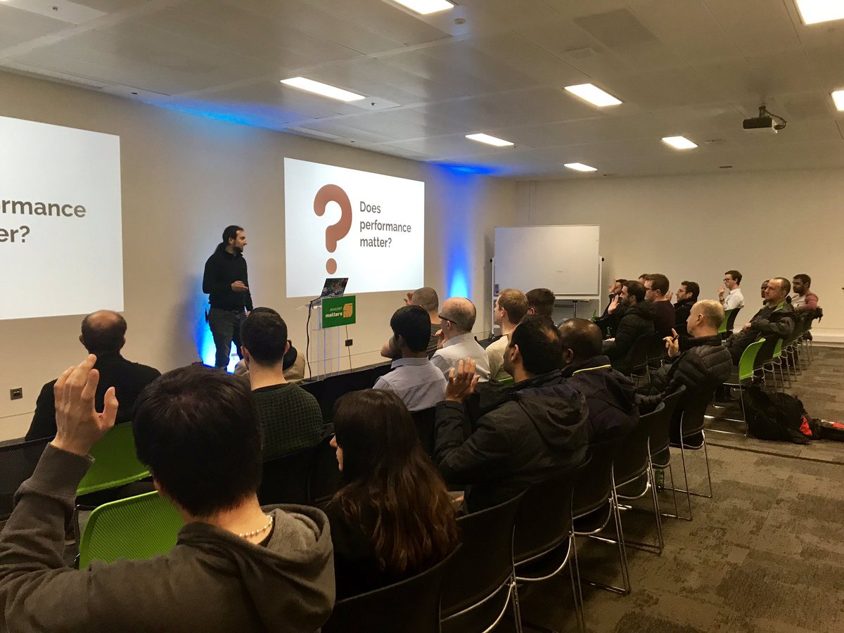 MeganKSlater's tweet image. Who doesn’t want to go faster? @BridgeAR joins us for this evening’s #JavaScriptMatters with his keynote on speeding up your #JavaScript to get #FastCode for a better experience for your users and yourself 🏎🏆 Clear that bottleneck!