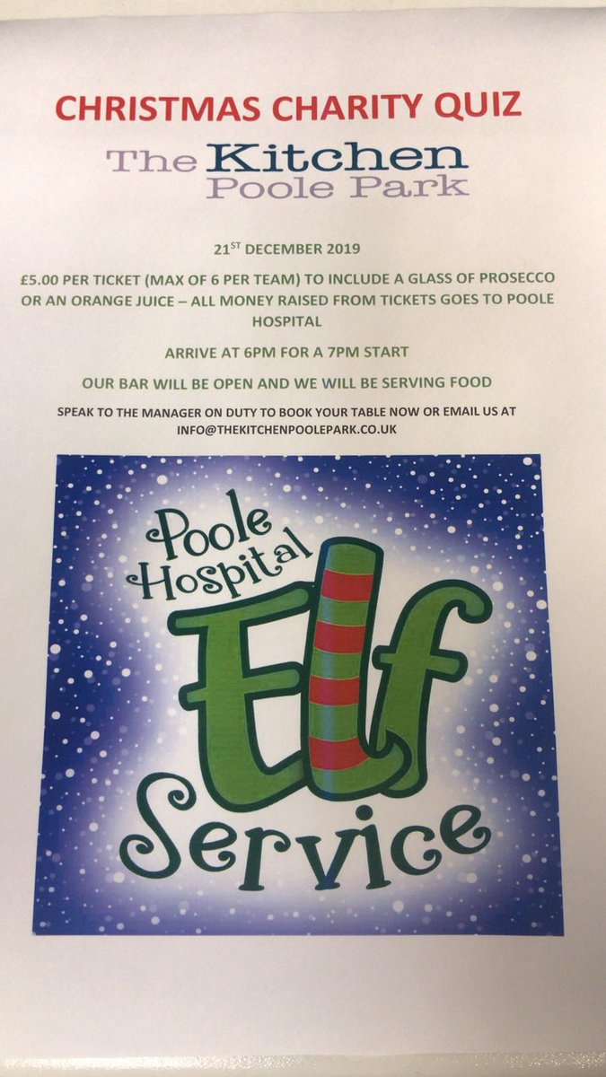 thekitchenpoole's tweet photo. Christmas Charity Quiz Night 
21st December https://t.co/IKiPFiNtBe