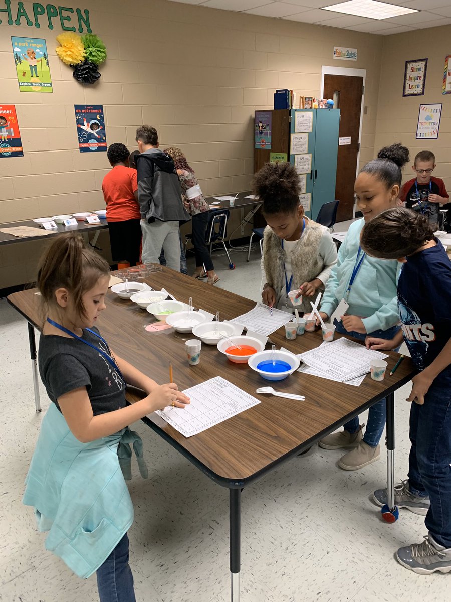 WagramWildcats's tweet photo. This Morning our Wildcat students were put to the test in our STEAM Lab! They had to determine which ingredients created Chemical Reactions. In order to figure this out, they tested each potion to find the one that produced bubbles! Good job, Wildcats! https://t.co/ZiqqUkfjEu