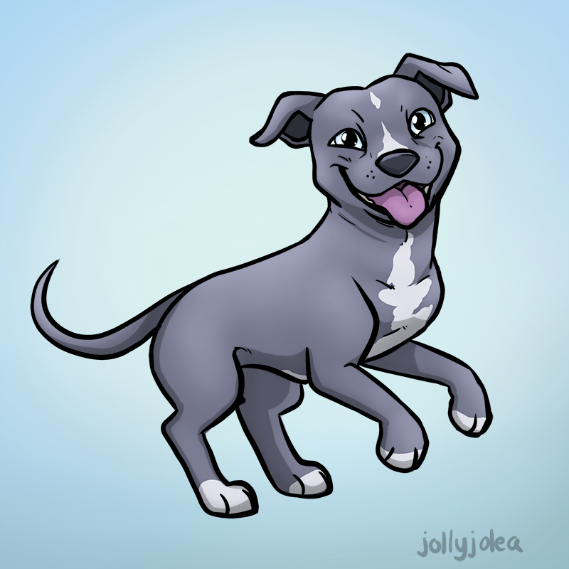 cute pitbull dog drawing