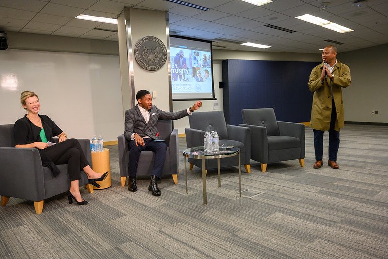 SECGov's tweet photo. The SEC hosted a #FirstGenerationProfessionals Workshop, featuring fireside chats and panel discussions, as well as presentations on topics related to networking, financial literacy and adopting an entrepreneurial mindset. https://t.co/myXRVtE575 https://t.co/yMSVsUrl7D