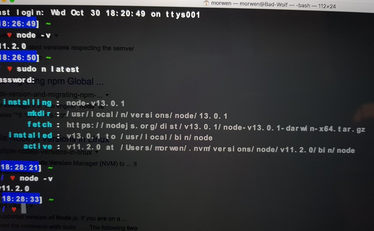 ValeriaRagonese's tweet image. #codingDiary ▪ The coolest part of the day was fixing this double Node installation that prevented create-react-app to do its job. Scouring Google for help is truly a big part of a #programmer 's life... #coder #developer