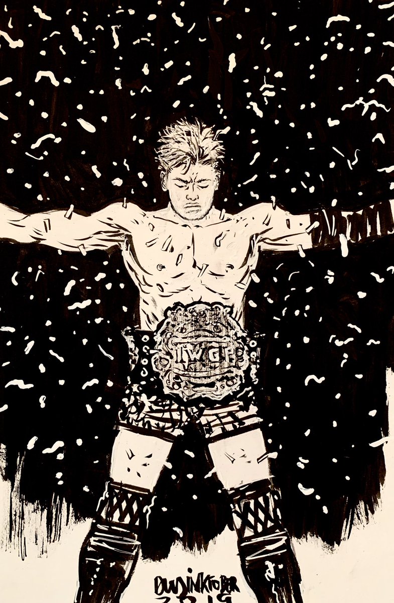 #Inktoberday30, Kazuchika Okada! I didn't love my last one of him so I tried again. #inktober #wrestletober #inktober2019 