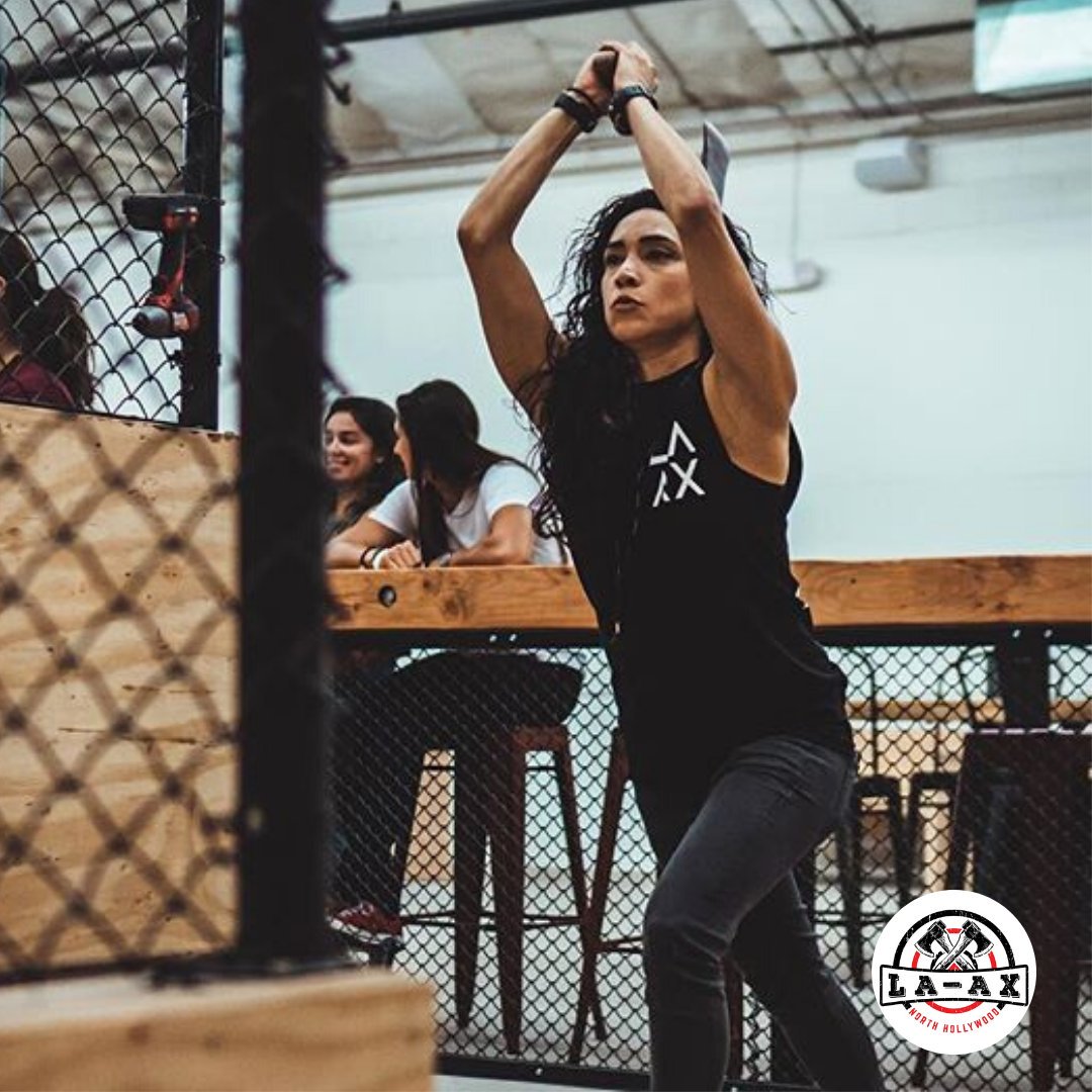 LAAXofficial's tweet photo. What is axe throwing? Stop AXING questions and come and give it a try! We always have professional axe throwers on staff to help show you the way and make sure you hit that target! Find out more: https://t.co/4aHuK0nYlh https://t.co/CdKAJa2LhS