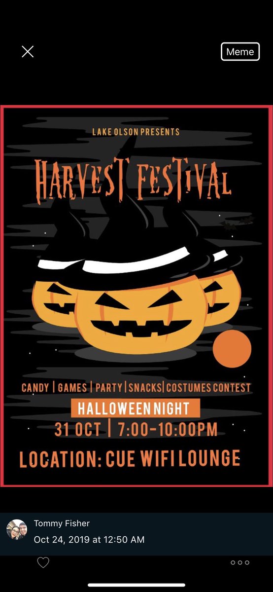 Tomorrow come out for Lake/Olsons Harvest Festival!! There will be pumpkin painting, candy, games, food &amp; fun !! 7pm-10pm hope to see you all there.🎃👻