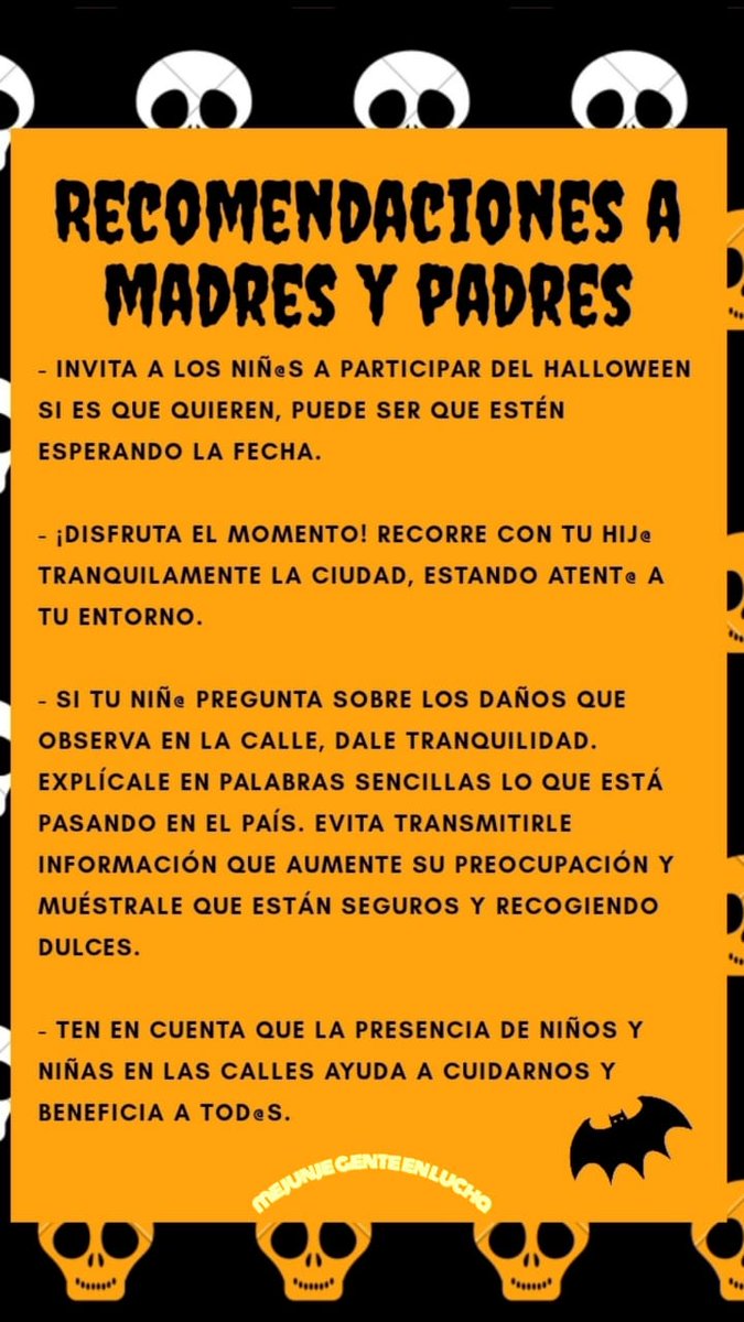 RobHerreraAvila's tweet photo. Xfavor RT: Frente a la crisis en el país #PuntaArenas se organiza. Realizaremos el Halloween más temprano para les niñes que lo esperan, esto contribuye a darles estabilidad y seguridad. Tb repartiremos dulces disfrazados en los sitios afectados los últimos días.
#halloween2019 https://t.co/HLh9NOodyU