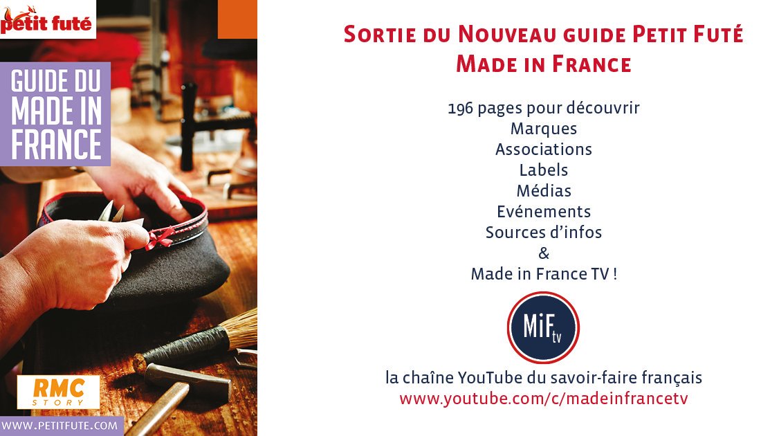 mif360's tweet image. Le nouveau guide du #petitfuté #madeinfrance est arrivé !
Une édition complète...et Made in France TV est référencée 🤪📷🇨🇵

youtube.com/c/madeinfrance…

#mif360 #savoirfaire