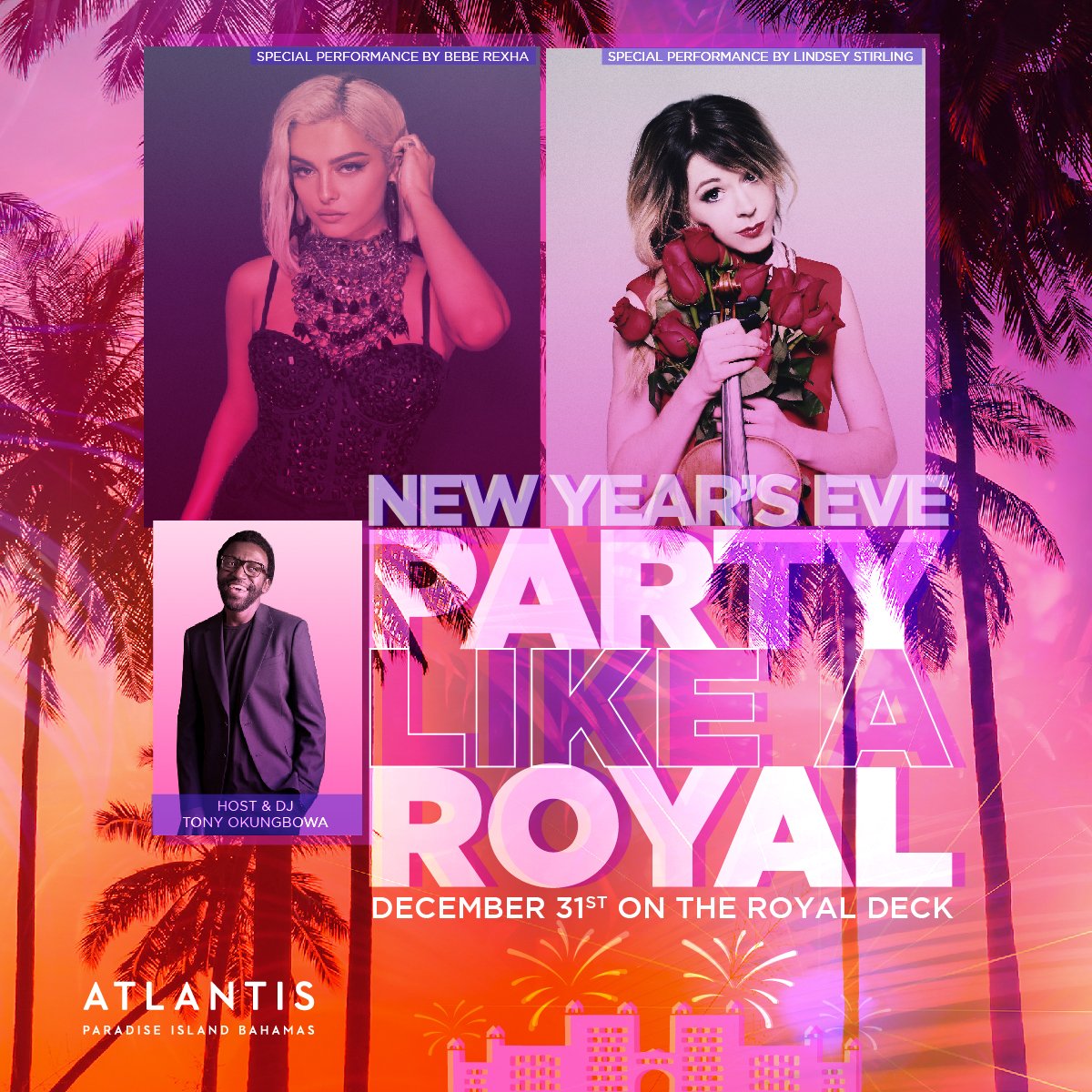 This New Year’s Eve, Party Like A Royal with me, @BebeRexha, @TONYOK, and more at @atlantisbahamas! 
Visit PartyLikeARoyalAtlantis.com 
#PartyLikeARoyal #NYE2019 #AtlantisBahamas