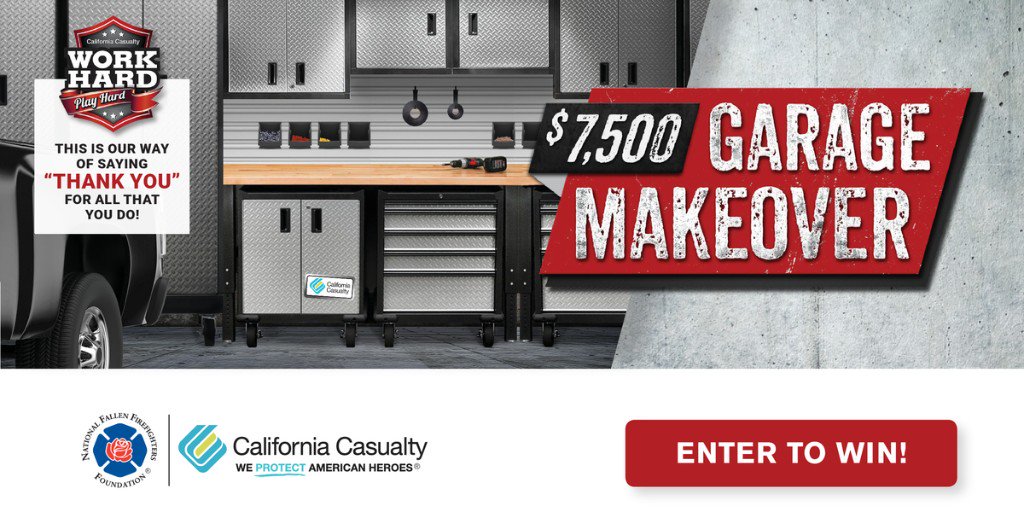 EGH_Program's tweet image. Tomorrow is the last day to enter to win a $7,500 Garage Makeover from @CalCasInsurance. All first responders can enter by visiting bit.ly/2UsjX3K