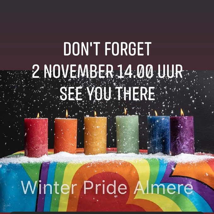 MsLeatherNL's tweet photo. Komende zaterdag 2 november in #Almere de eerste #PrideWalk #Winterpride. Verzamelen tussen 13:30u en 14:00u op het Stationsplein. #LGBTI #LHBTI  
#regenboog pad &amp; eerste trans-pad van Europa! #TransIsBeautiful 
Lees bij op #Facebook https://t.co/LpNv7ZSsYM 
(Afb. dank @MaxyJazz) https://t.co/ObCHnSLk6W