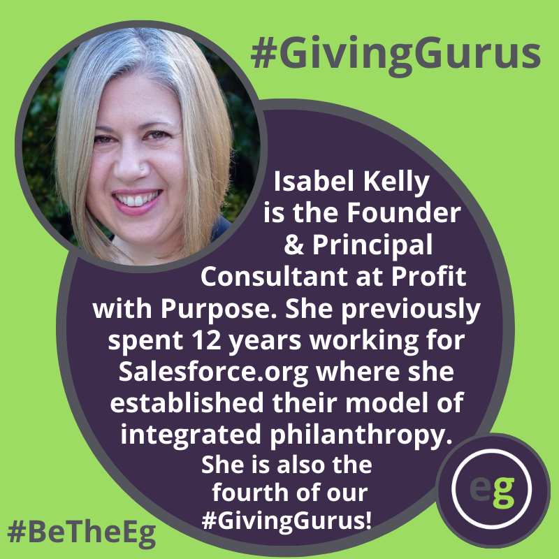 egcampaign's tweet image. It's #GivingGurus time! Our 4th guru is @IsabelJKelly who is all about #MorePurposeThanProfit ...
#BeTheEg #EntrepreneurialGiving #DoWellByDoingGood #WednesdayWisdom #WednesdayMotivation #WednesdayThoughts #Humpday #WomenWednesday
