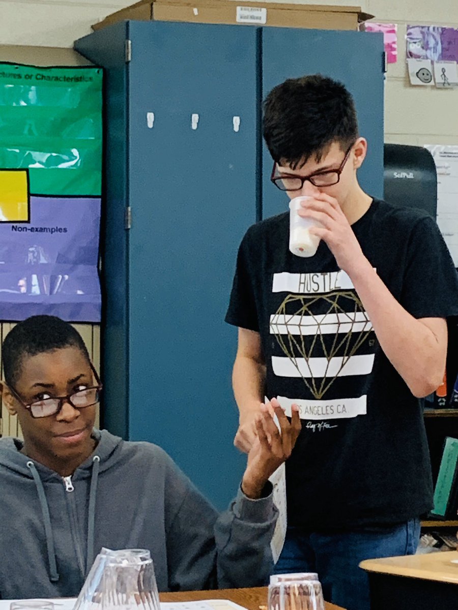 stephaniestonek's tweet photo. Taste and Smell experiments today in The Vrablehood! #HandsOnLearning #UniqueCurriculum #OurAbilitiesOutweighOurDisabilities #NCSSBeTheBest @LeighVrable @indiancreekmid https://t.co/Of4DnEcR6C