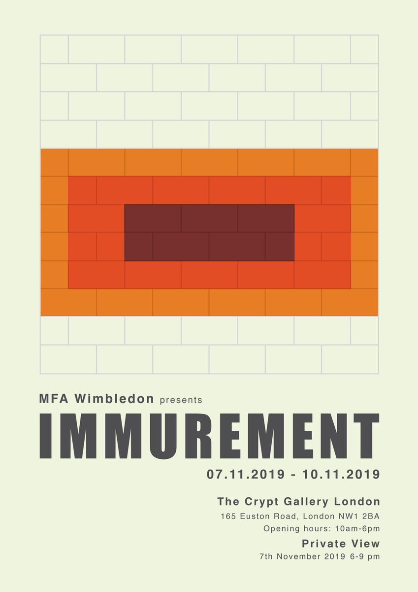 MFA Wimbledon (@sparksproject1) on Twitter photo Our show at <a href="/TheCryptGallery/">The Crypt Gallery</a> from the 7th to the 10th of November.
There will be paintings, sculptures, installations and videos. PV is on the 7th from 18 to 21.
<a href="/UAL/">University of the Arts London</a> <a href="/csm_news/">Central Saint Martins</a> <a href="/CamberwellUAL/">Camberwell College of Arts</a> <a href="/ArtsAlumni/">UAL Alumni</a> <a href="/londonartnews/">London Art News</a> Our show at <a href="/TheCryptGallery/">The Crypt Gallery</a> from the 7th to the 10th of November.
There will be paintings, sculptures, installations and videos. PV is on the 7th from 18 to 21.
<a href="/UAL/">University of the Arts London</a> <a href="/csm_news/">Central Saint Martins</a> <a href="/CamberwellUAL/">Camberwell College of Arts</a> <a href="/ArtsAlumni/">UAL Alumni</a> <a href="/londonartnews/">London Art News</a>