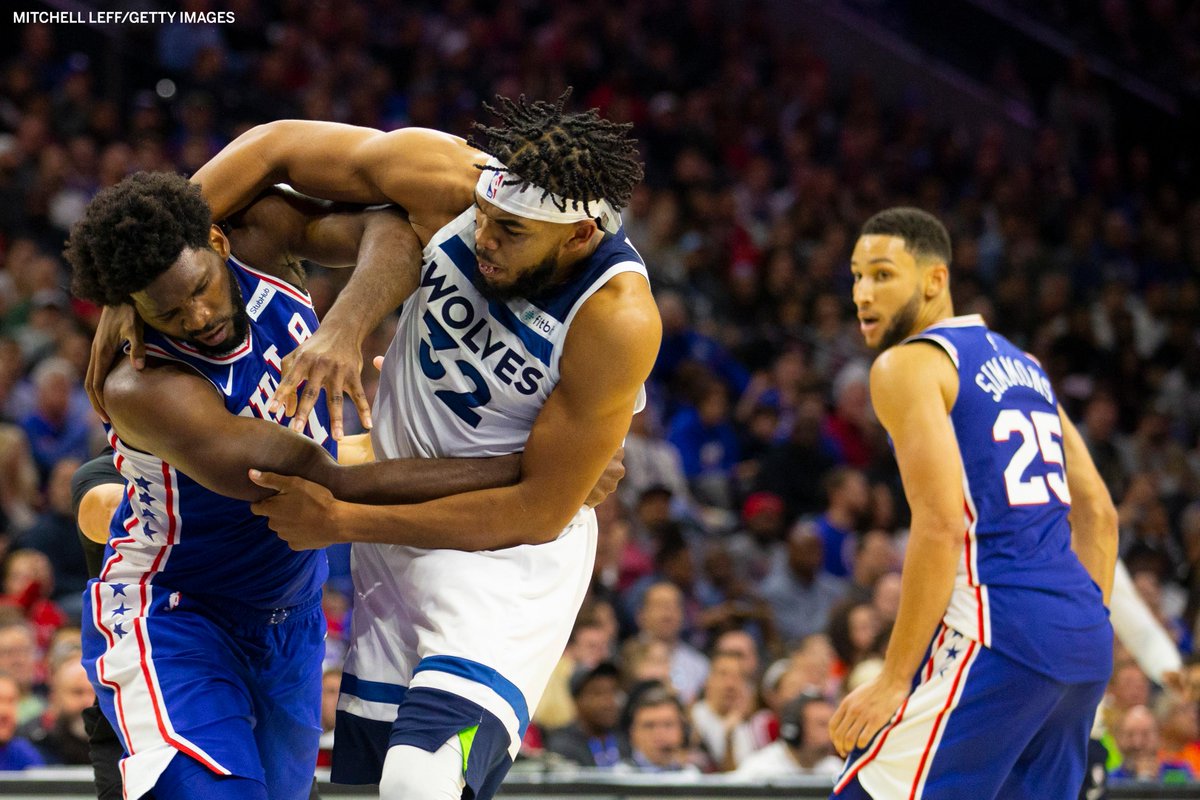 Joel Embiid and KarlAnthony Towns each get twogame suspension after