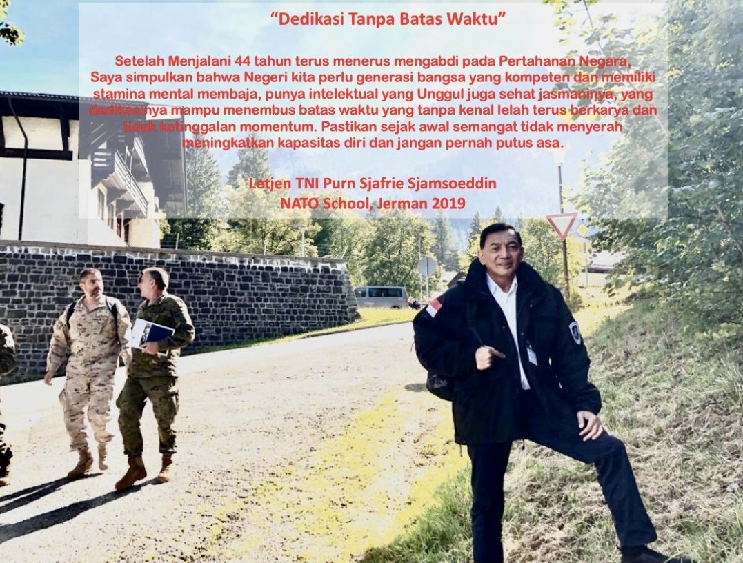 Setelah menjalani 44 tahun terue menerus mengabdi pd Hanneg, Sy simpulkan bahwa Negeri kita perlu generasi bangsa yg kompeten &amp; memiliki stamina mental baja, punya intelektual yg unggul jg sehat jasmaninya, yg dedikasinya mampu menembus batas waktu tanpa kenal lelah berkarya.